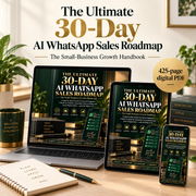 The Ultimate 30-Day AI WhatsApp Sales Roadmap digital handbook on laptop, tablet and smartphone