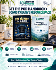 Tee Empire in a Box POD handbook and bonus creative resource pack for building a T-shirt business from idea to customer