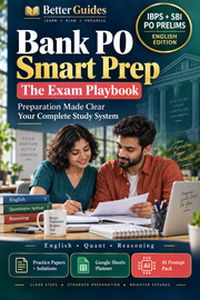 Bank PO Smart Prep cover: The Exam Playbook, IBPS and SBI PO Prelims English edition with study planner and practice papers