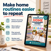 Home Management guide benefits: identify pressure points, assign tasks, plan time and review routines