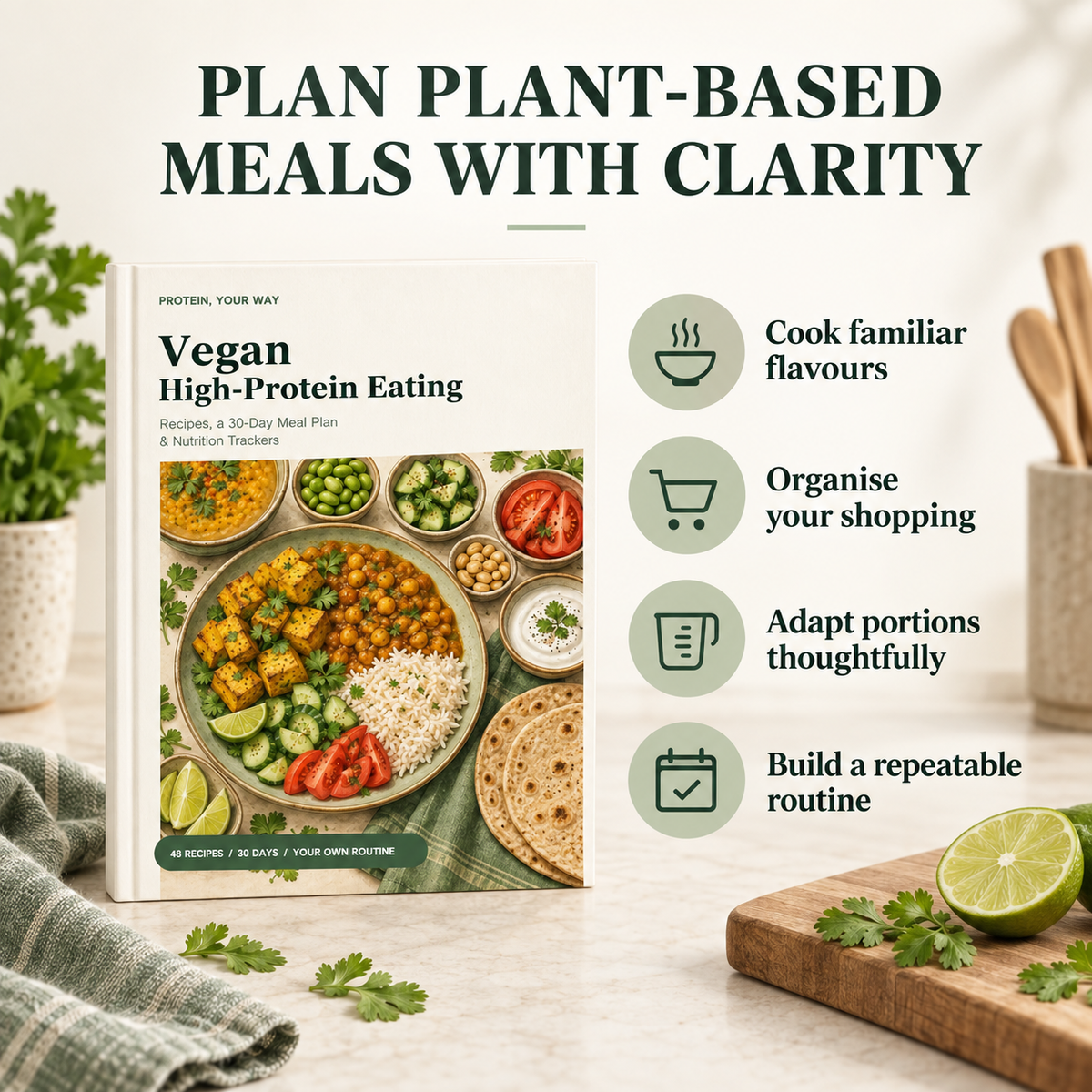 Vegan meal-planning benefits: cook familiar flavours, organise shopping, adapt portions thoughtfully and build a repeatable routine