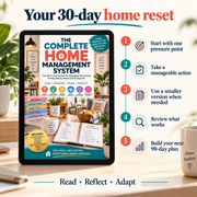 Home Management guide flexible 30-day reset journey with small actions, review and a 90-day follow-on plan