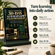 AI WhatsApp Sales Roadmap daily plan across foundation, conversations, campaigns, operations and final review