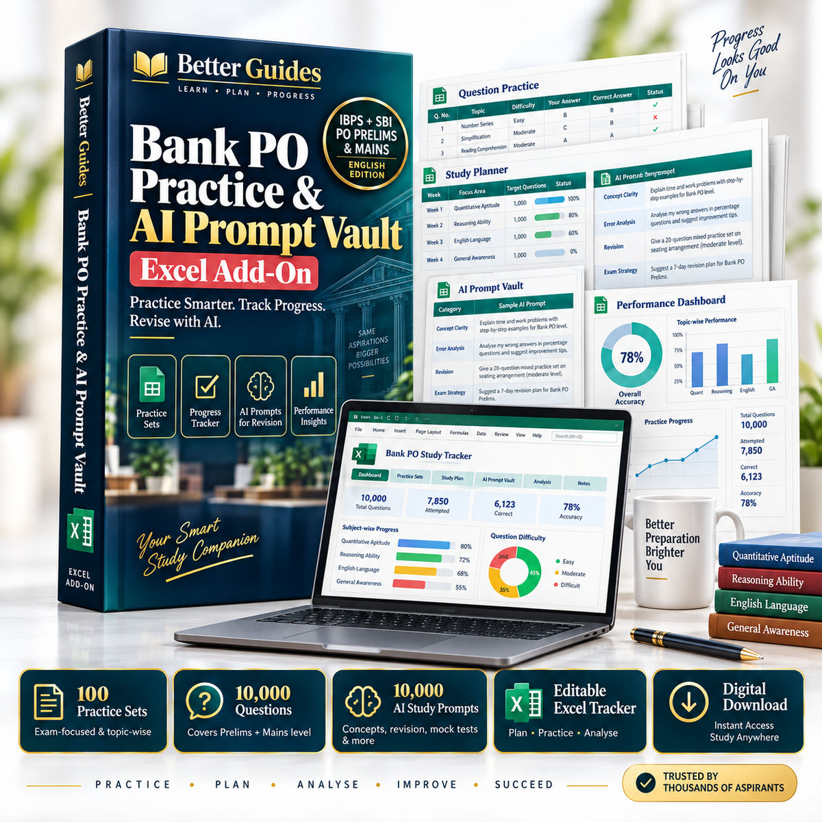Bank PO Practice & AI Prompt Vault | Excel Add-On