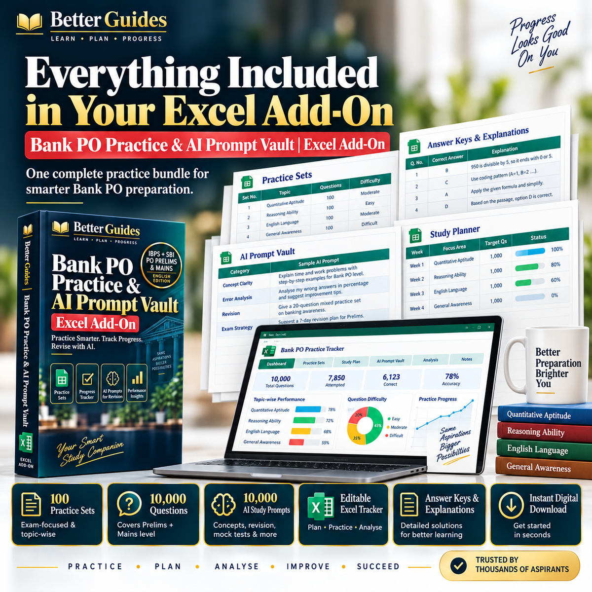 Bank PO Practice & AI Prompt Vault | Excel Add-On