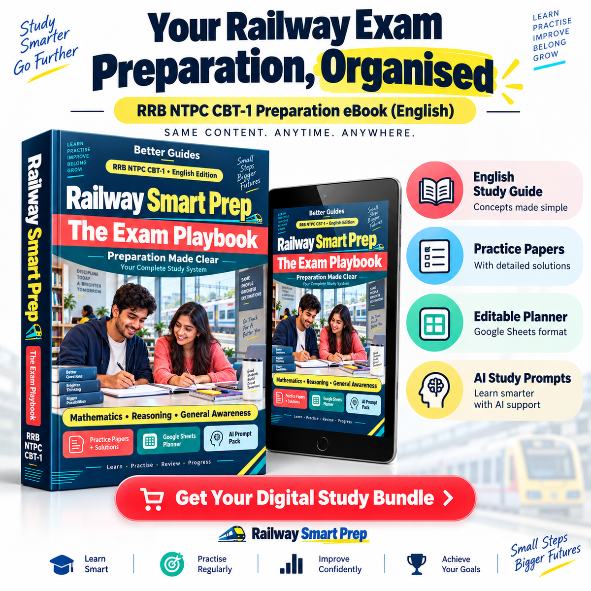 RRB NTPC CBT-1 Preparation eBook (English) | Railway Smart Prep