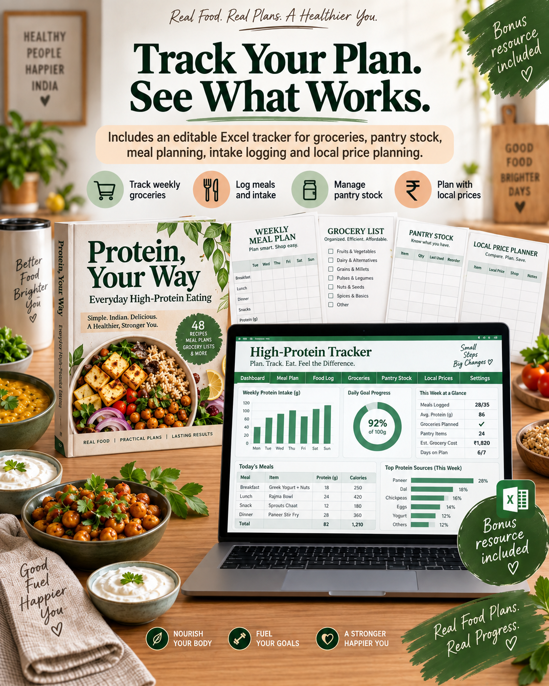 High-protein Indian recipe guide with practical recipes and meal-planning tools