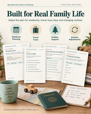 Real-life family screen planning tools for weekends, travel, holidays and changing routines