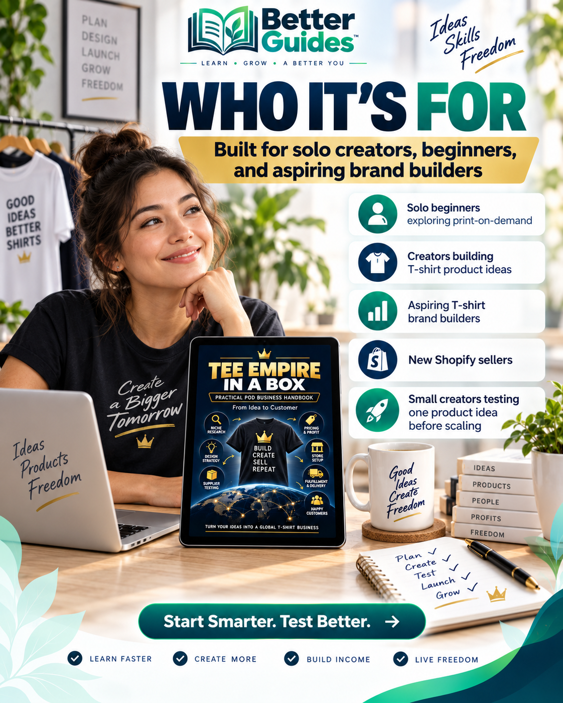 Tee Empire in a Box for solo creators, print-on-demand beginners, aspiring T-shirt brand builders and Shopify sellers