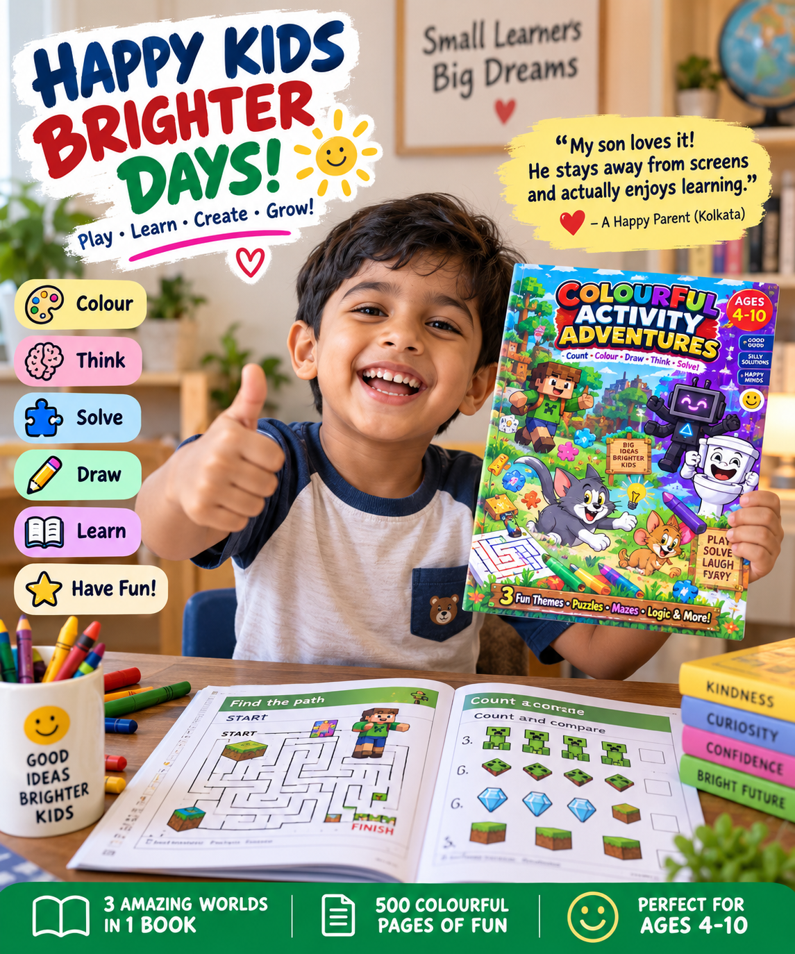 Kids Activity Book | Colourful Activity Adventures