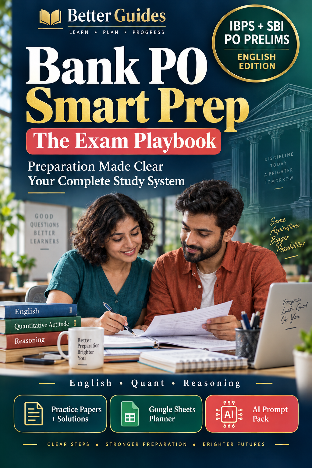 Bank PO Smart Prep cover: The Exam Playbook, IBPS and SBI PO Prelims English edition with study planner and practice papers