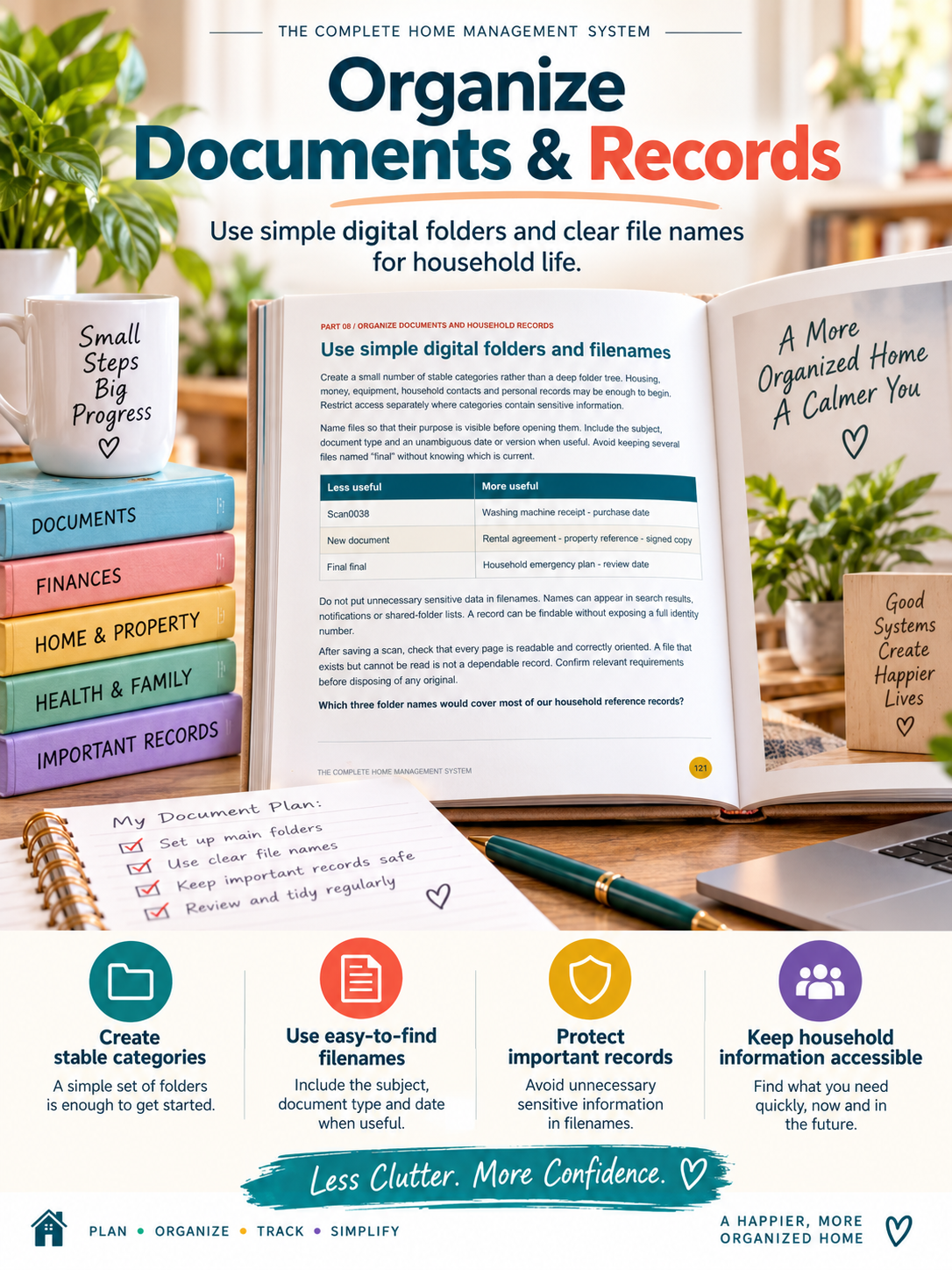 The Complete Home Management System sample showing how to organize household documents and digital records