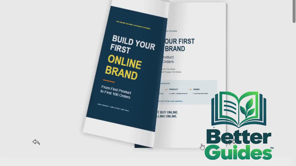 Build Your First Online Brand India ecommerce guide preview with 30-day launch plan and first 100 orders roadmap