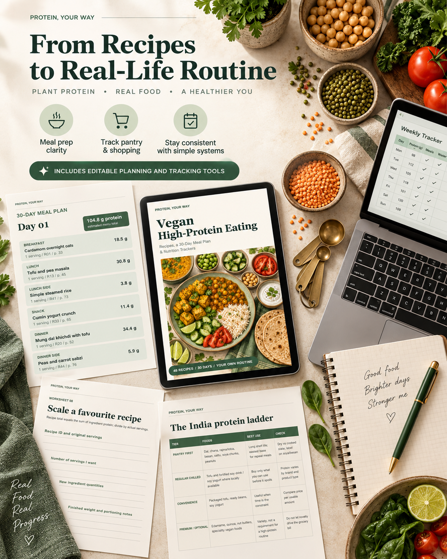 Vegan recipes to real-life routine with meal prep clarity, pantry tracking, planning tools and weekly tracker